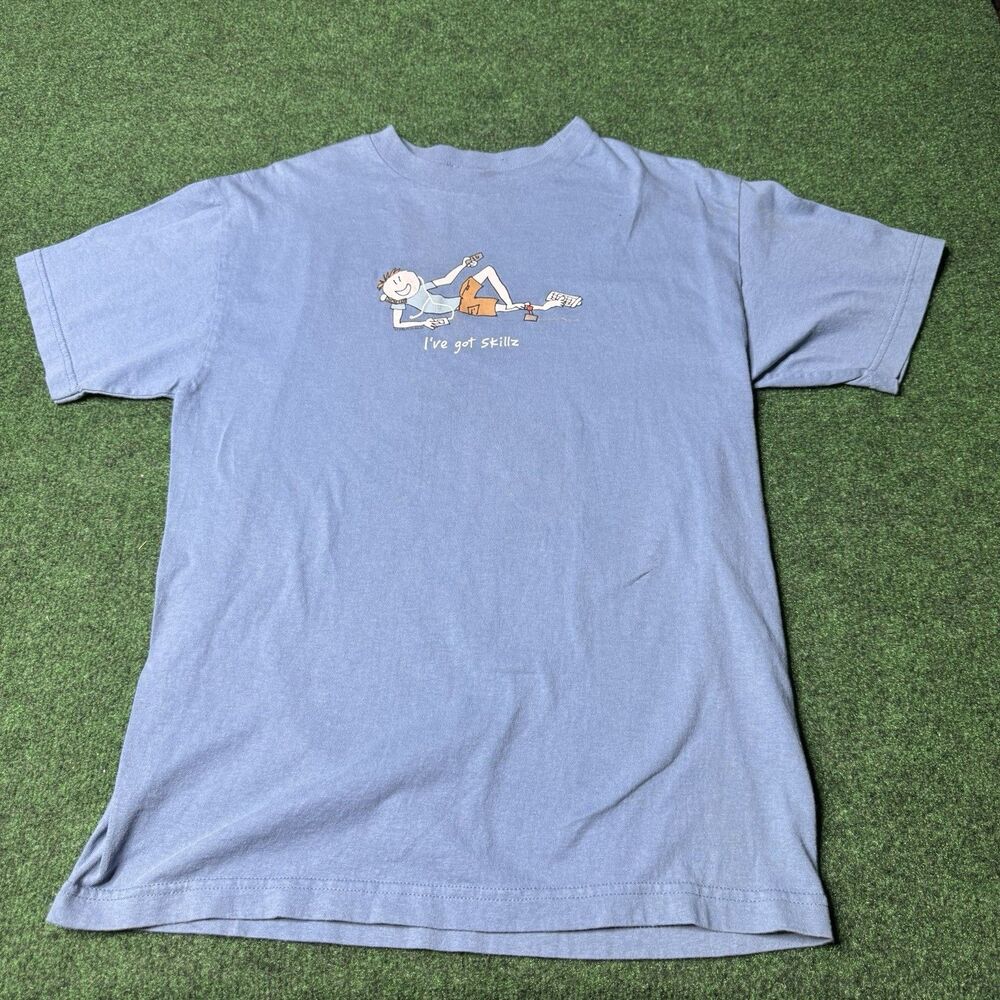 Allstyle Graphic T Shirt Men’s M Blue Funny Tee “I’ve Got Skillz” Novelty Humor